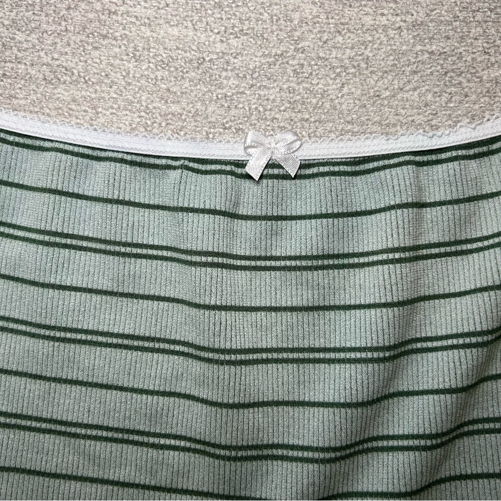 By Anthropologie Seamless Cami and Shorts Matching Set Green Stripe Size S/M - Picture 6 of 13